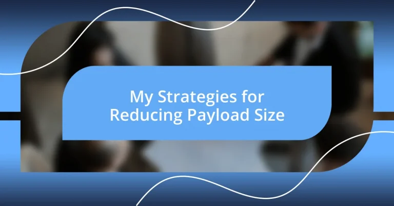 My Strategies for Reducing Payload Size